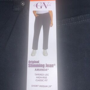 NEW Gloria Vanderbilt Original Slimming Jean Amanda Womens Sz 16 Short Black